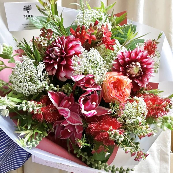 画像1: おまかせブーケ（レッド）　5,000円 (1)