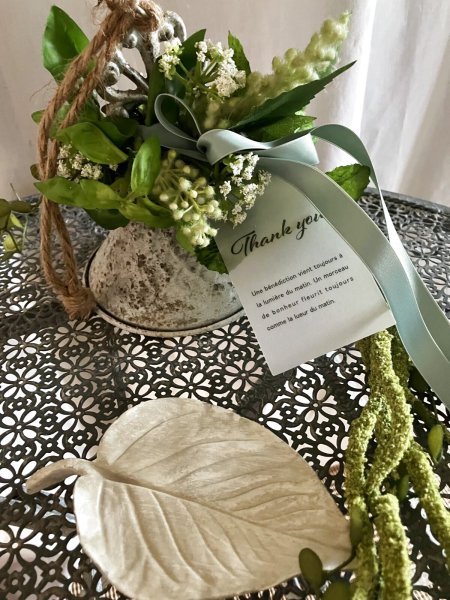 画像1: 【母の日限定商品】アートフラワーベル&リーフプレートセット（ハーブ） (1)