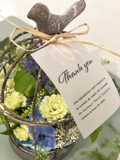 画像1: 【母の日限定商品】鳥カゴアレンジメントとリーフデコセット