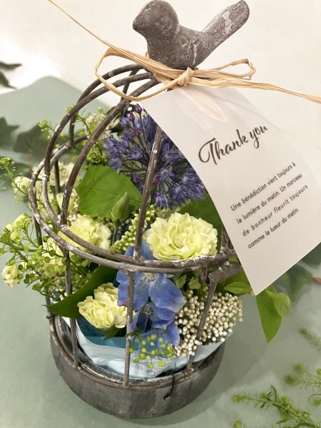 画像1: 【母の日限定商品】鳥カゴアレンジメント (1)