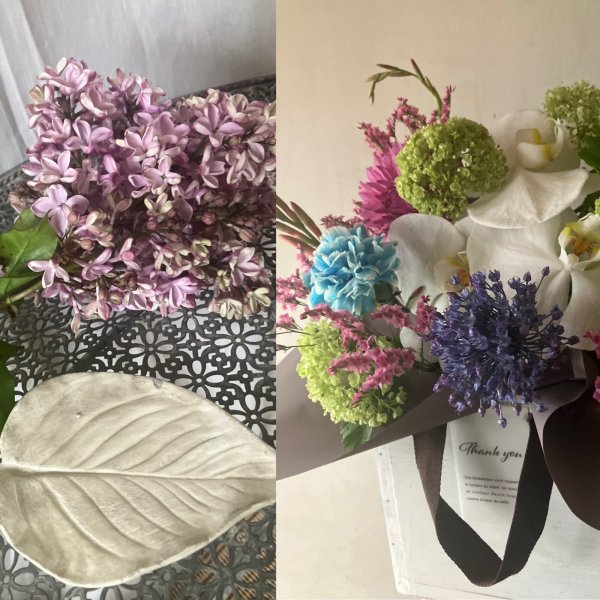 画像1: 【母の日限定商品】季節のお花の母の日アレンジとリーフデコセット (1)