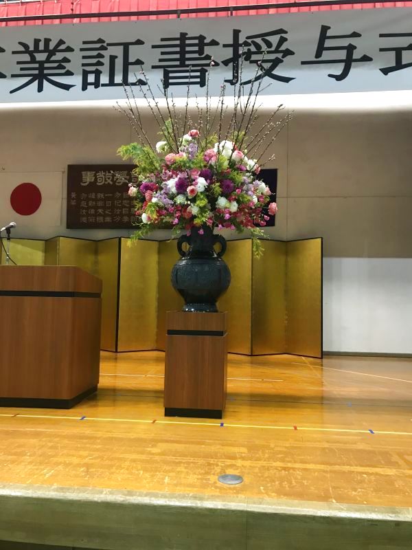 卒業式のお花