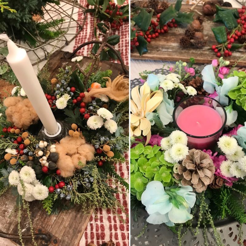 candle table wreath lesson③